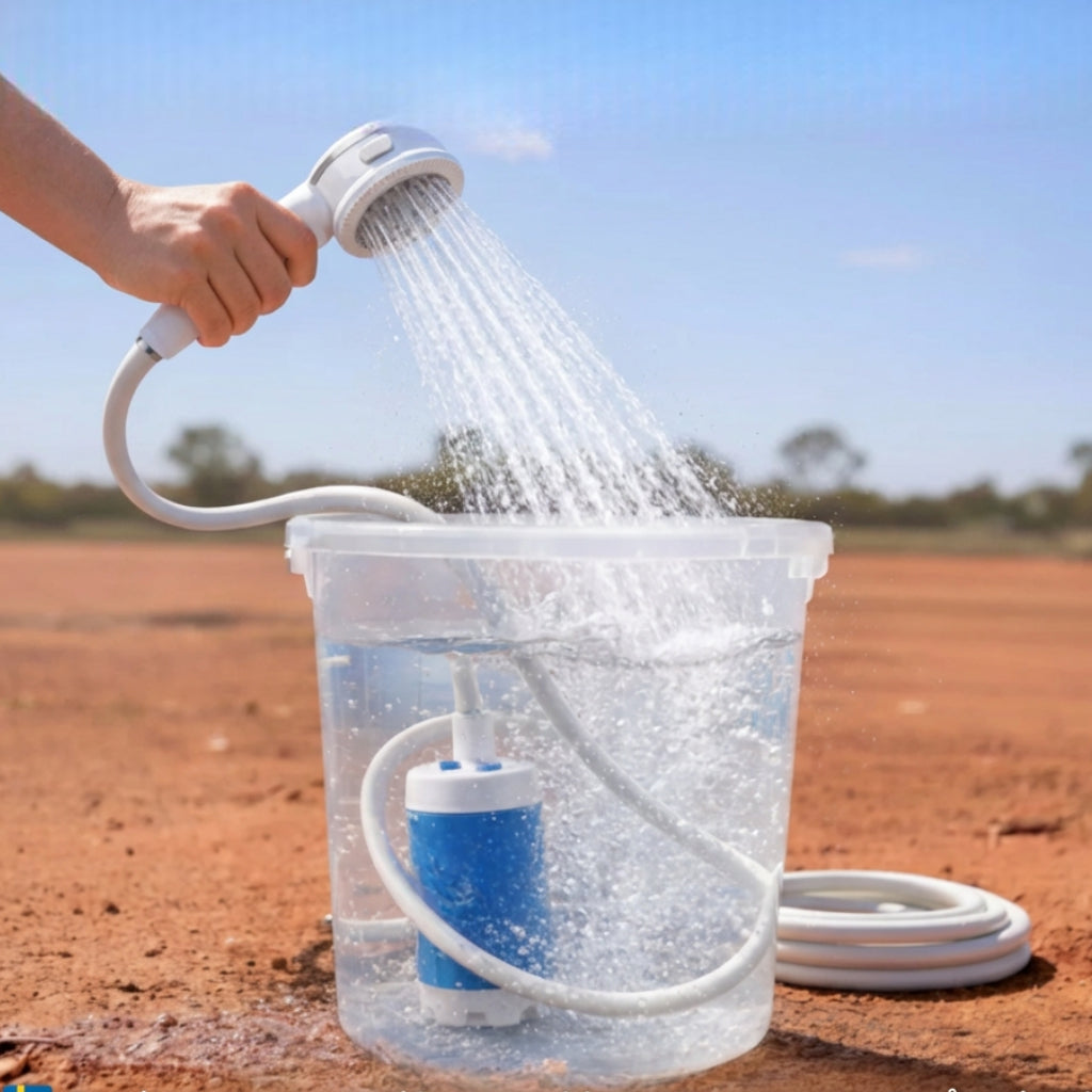 Doccia Campeggio Portatile Pompa Acqua Soffione Regolabile Outdoor