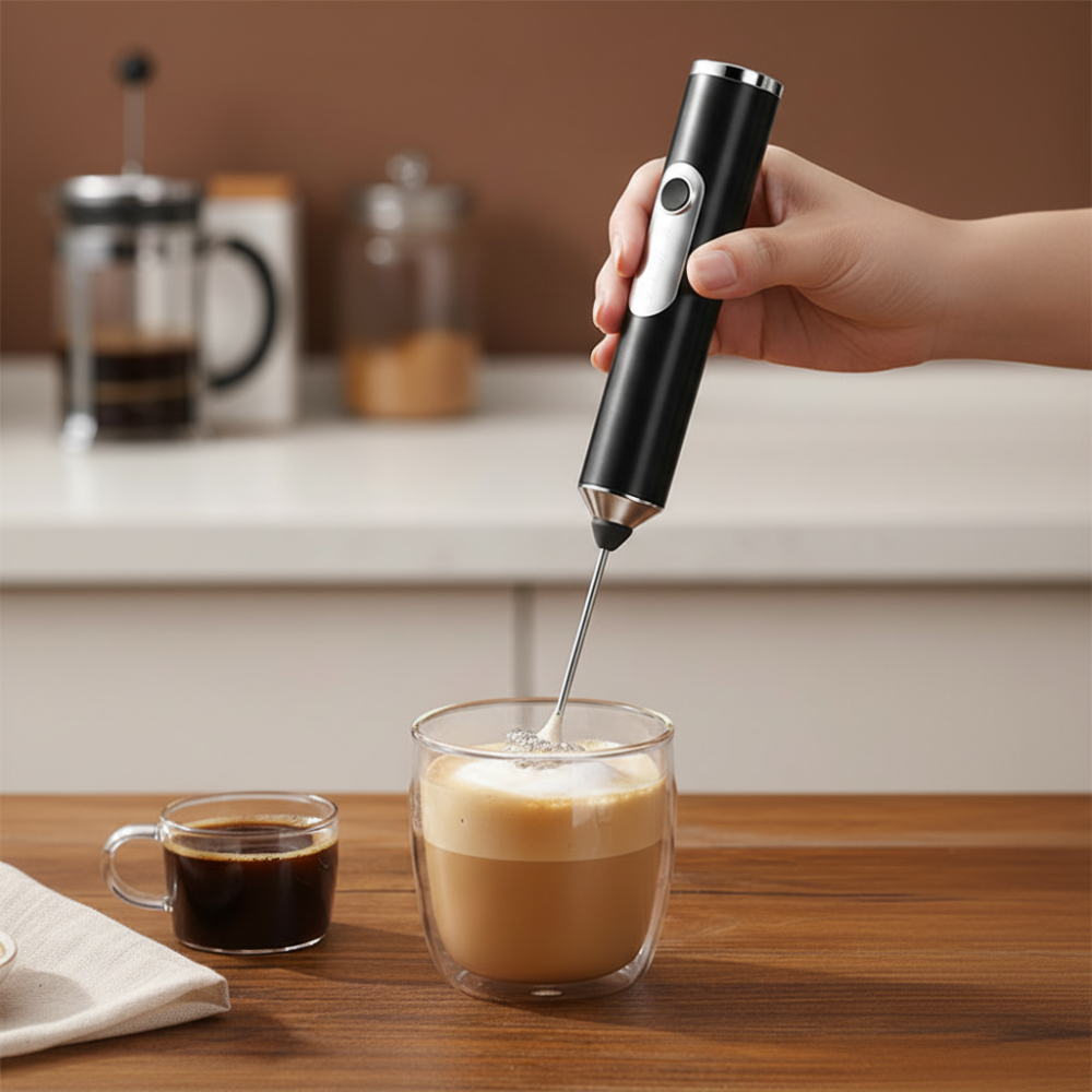 Espumador de Leite Sem Fios Bebida de Café Aço Inoxidável