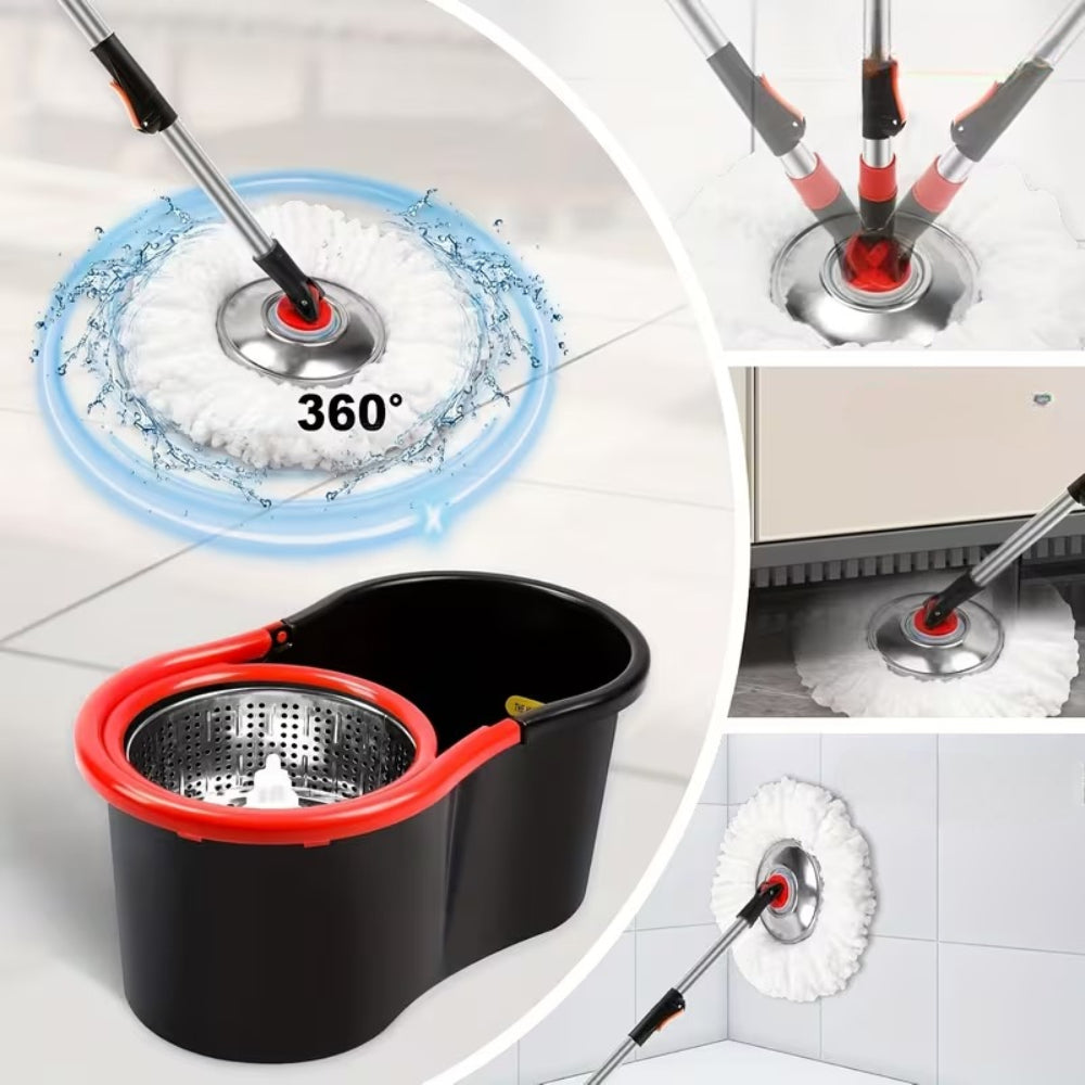 Mop Set Floor Cleaner Mop Bucket 360 Rotatable Microfiber