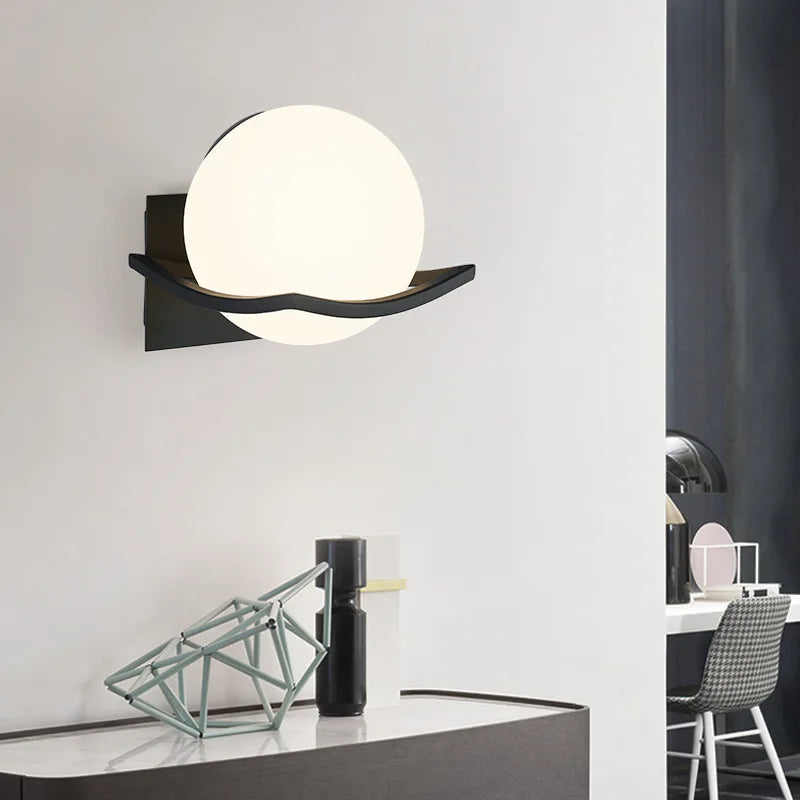LuxeLight - Modern Milk Glass Wall Lamp with LED Lighting – Dimmable & Energy Efficient
