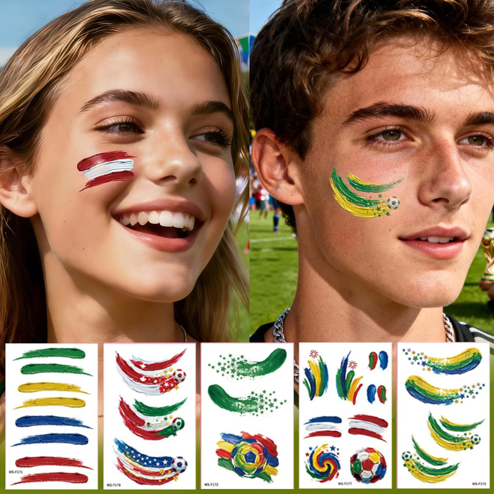 Worldwide Face Makeup Waterproof Face Paint Stickers Festival