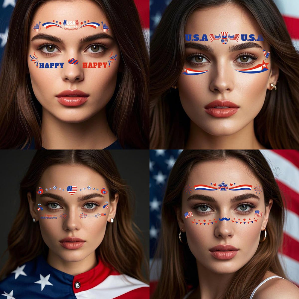 Worldwide Face Makeup Waterproof Face Paint Stickers Festival