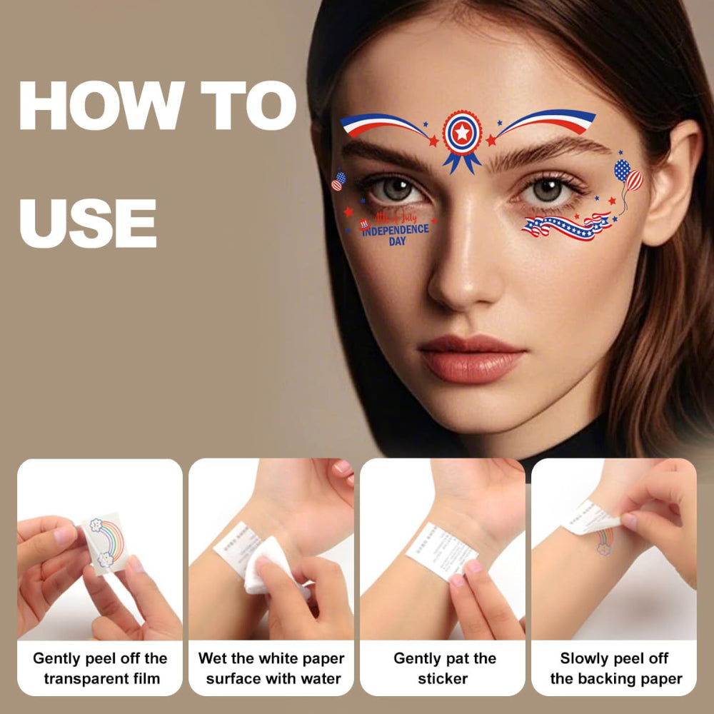 Worldwide Face Makeup Waterproof Face Paint Stickers Festival