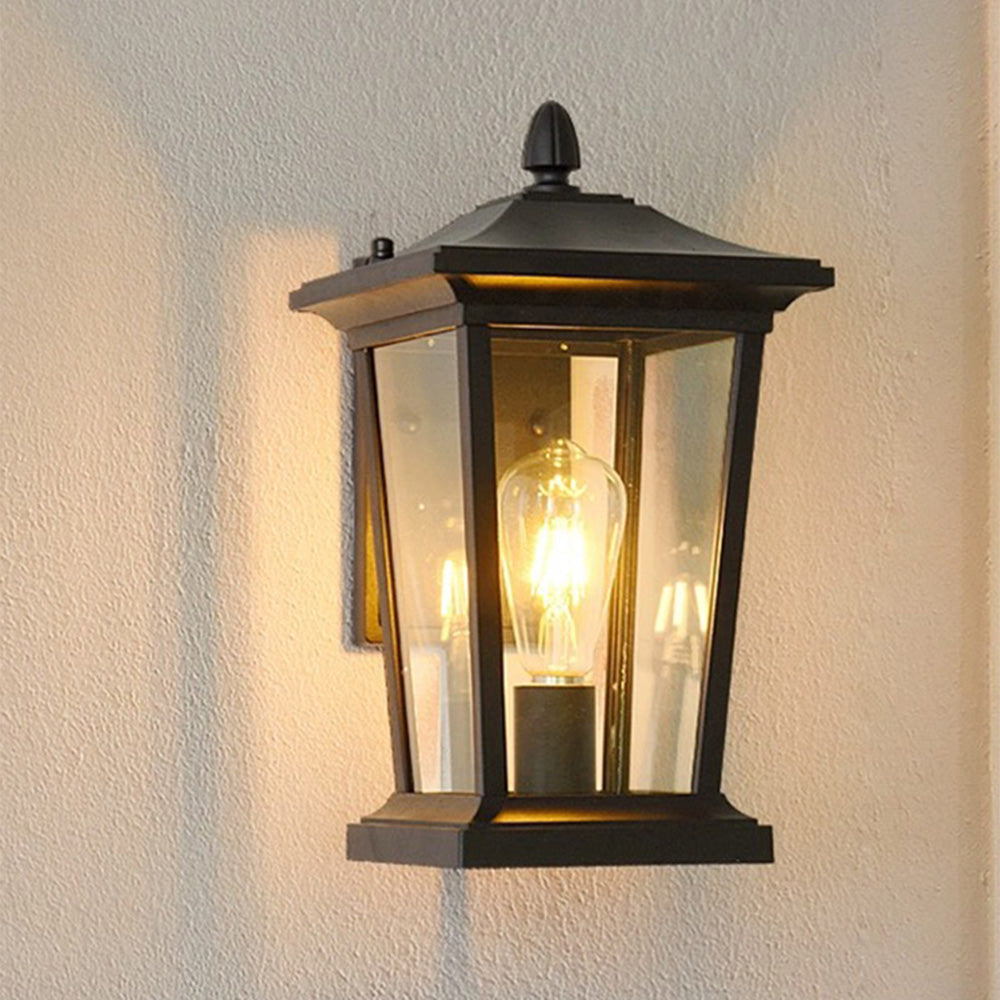 Lampada da parete esterna in vetro impermeabile stile rustico