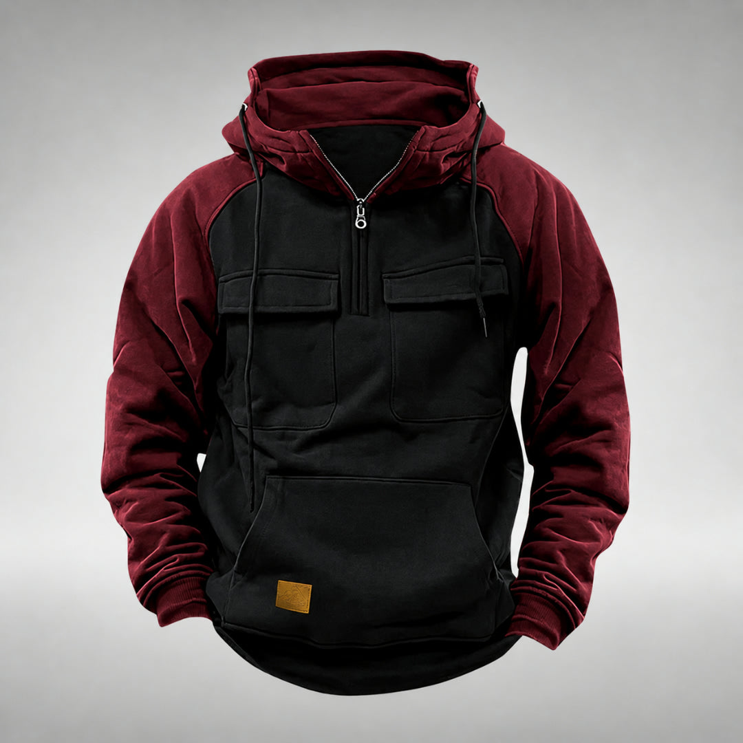 Felpa da uomo con cappuccio, zip, sportiva, casual, outdoor, calda