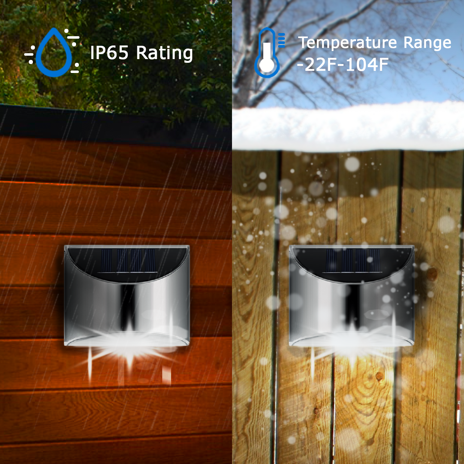 EcoSteel - Lámparas de pared exteriores solares LED impermeables