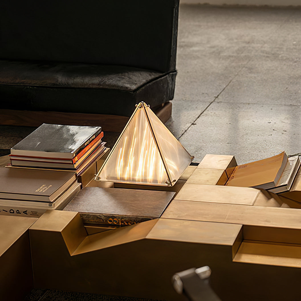 FragmentGlow - Modern Table Lamp with Triangular Design