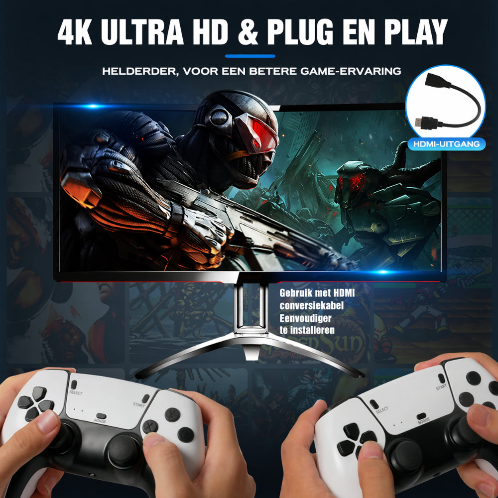 Retro Game Console Gaming Stick 4K Wireless