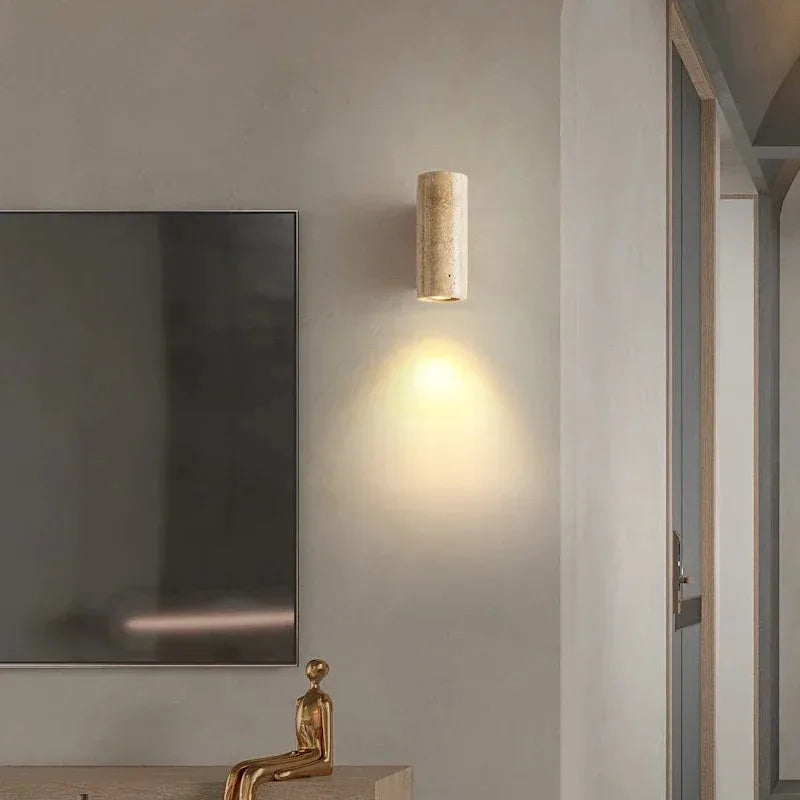 StoneGlow - Lampada da parete moderna con aspetto in pietra naturale per soggiorno e camera da letto