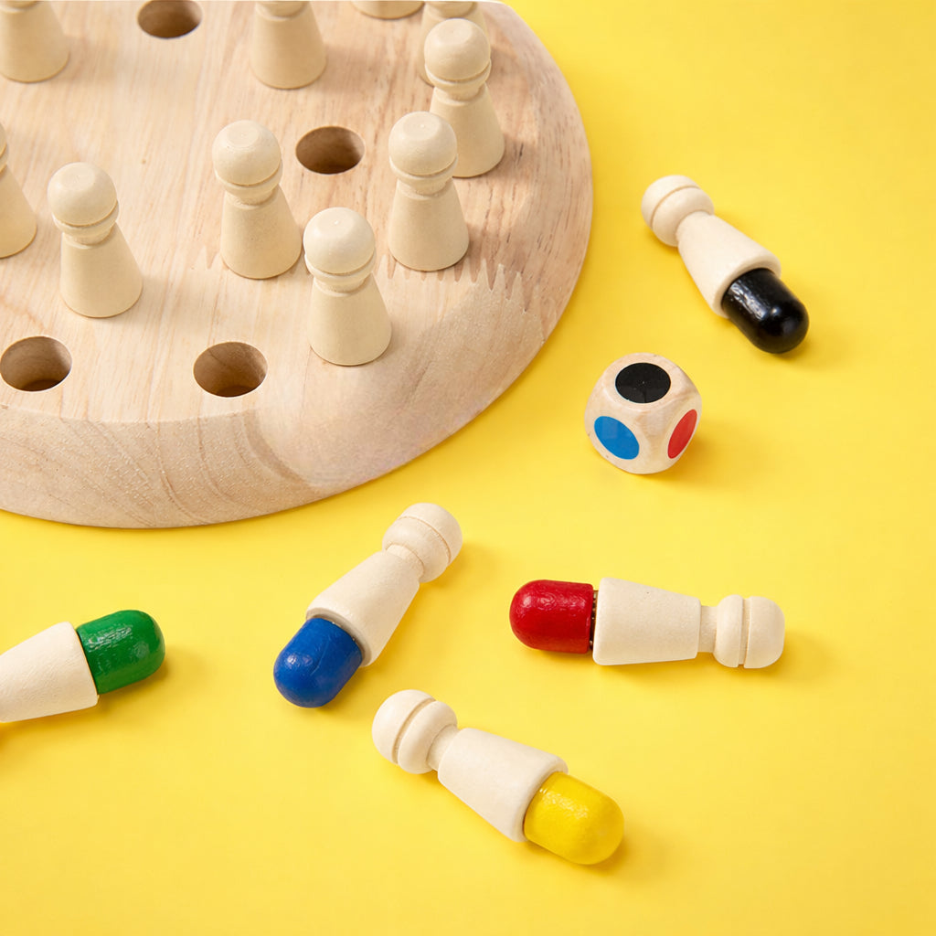 Gioco Memoria Bambini Legno Colori Educativo