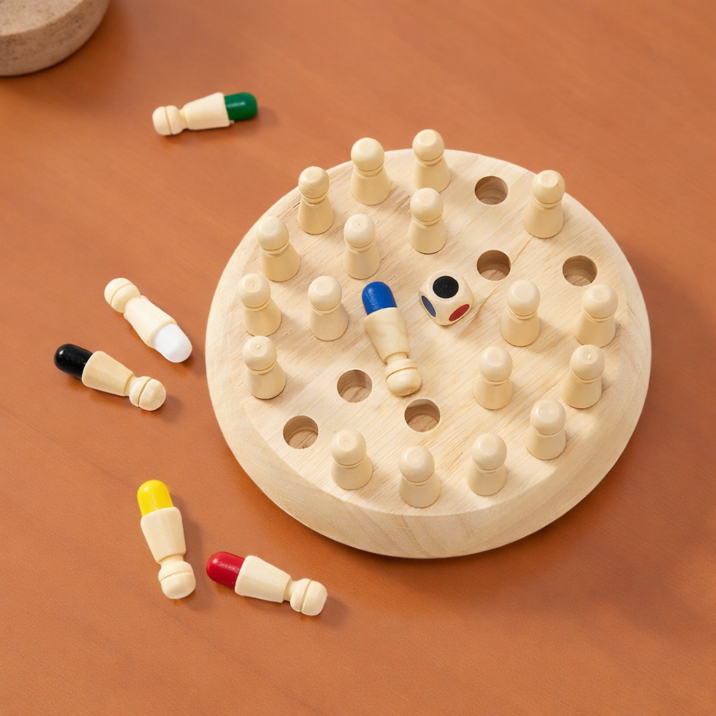 Gioco Memoria Bambini Legno Colori Educativo