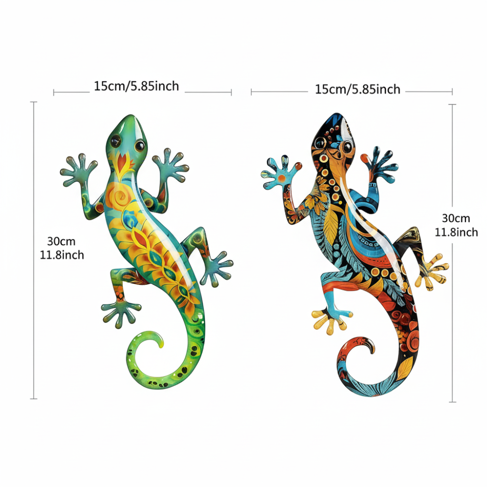 GekkoDecor - 2 pieces Large Gecko Wall Decoration