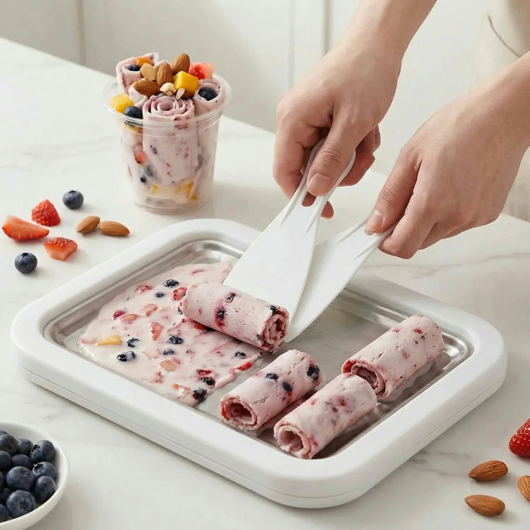 Gelatiera con Raffreddamento per Gelato Macchina Compatta Manuale per Casa