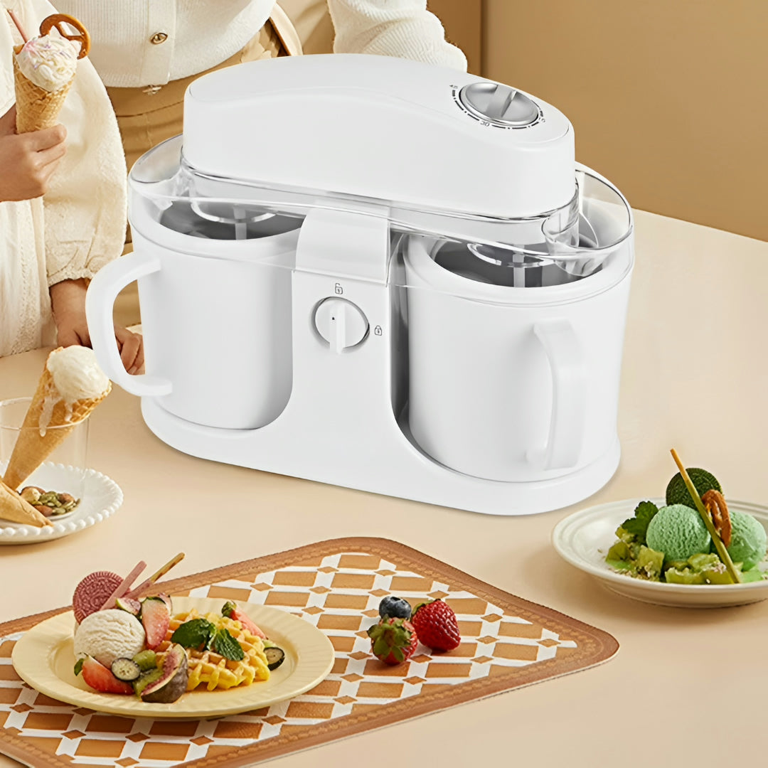 Ice Cream Maker Cooling Cold Desserts Double Containers