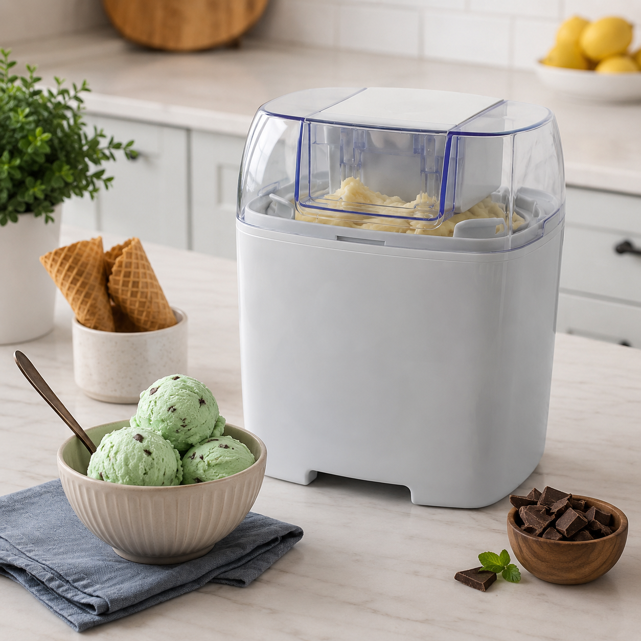 Gelatiera automatica con ciotola fredda per gelato domestico