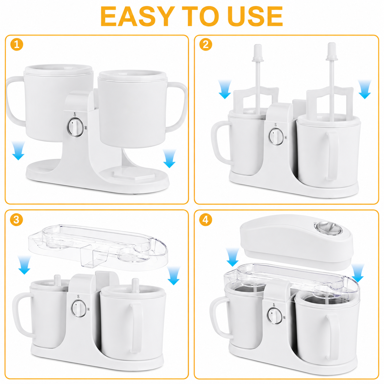 Automatic Double Basket Ice Cream Maker for Home Desserts