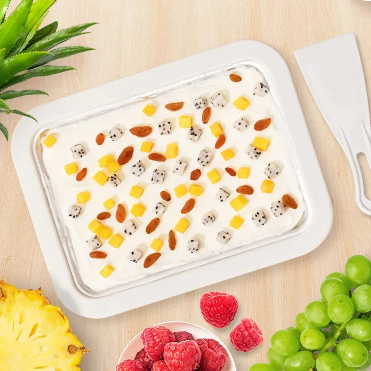 Manual Ice Cream Maker Cold Plate Rolled Ice Cream Machine