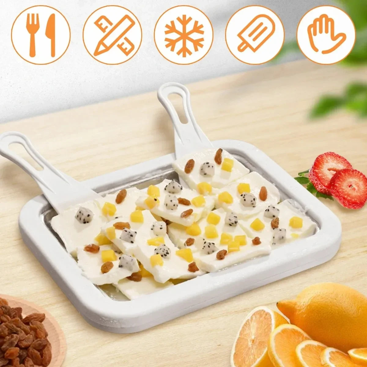 Manual Ice Cream Maker Cold Plate Rolled Ice Cream Machine