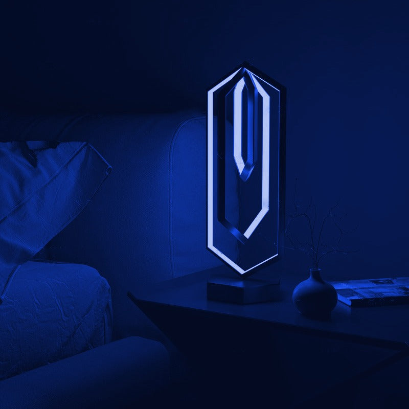 Lampada da tavolo geometrica con illuminazione LED intelligente