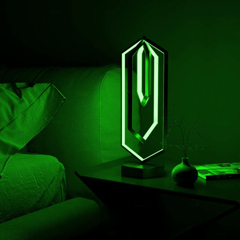 Lampada da tavolo geometrica con illuminazione LED intelligente