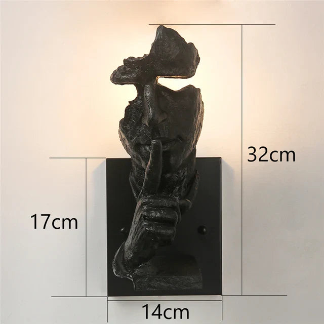GoldenGaze - Modern Art Deco Wall Lamp with Golden Face Design