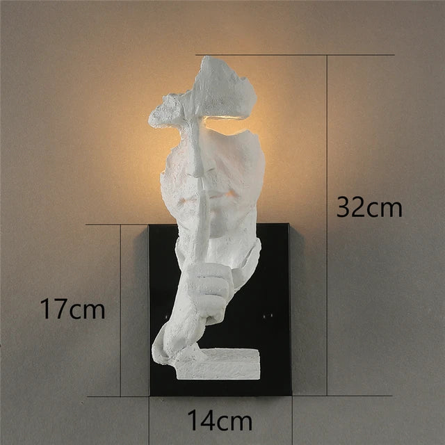 GoldenGaze - Modern Art Deco Wall Lamp with Golden Face Design
