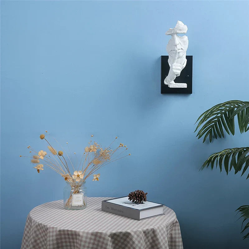 GoldenGaze - Modern Art Deco Wall Lamp with Golden Face Design