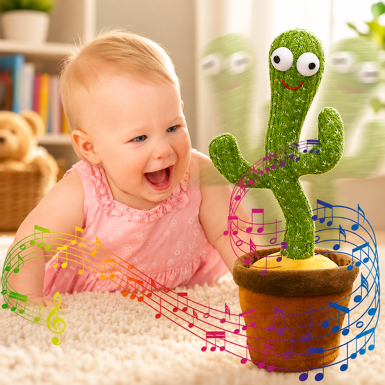 Giocattolo Cactus Interattivo Peluche Musicale Parlante Danza
