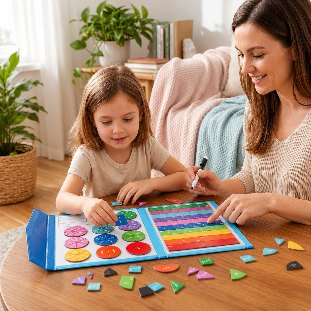 Gioco educativo matematica frazioni magnetiche apprendimento
