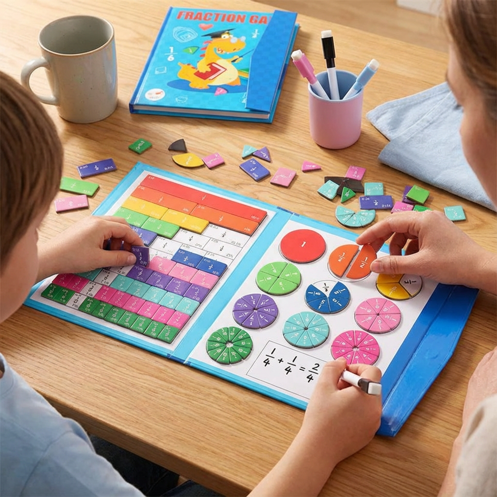Gioco educativo matematica frazioni magnetiche apprendimento