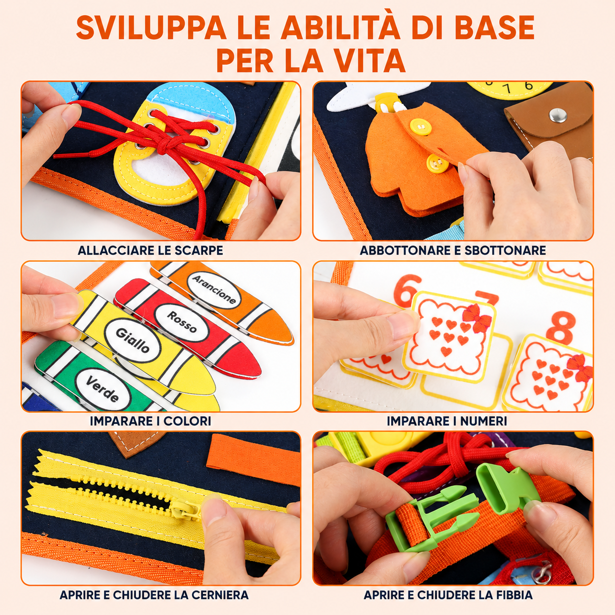 Montessori Educational Game Sensory Board Children Activity