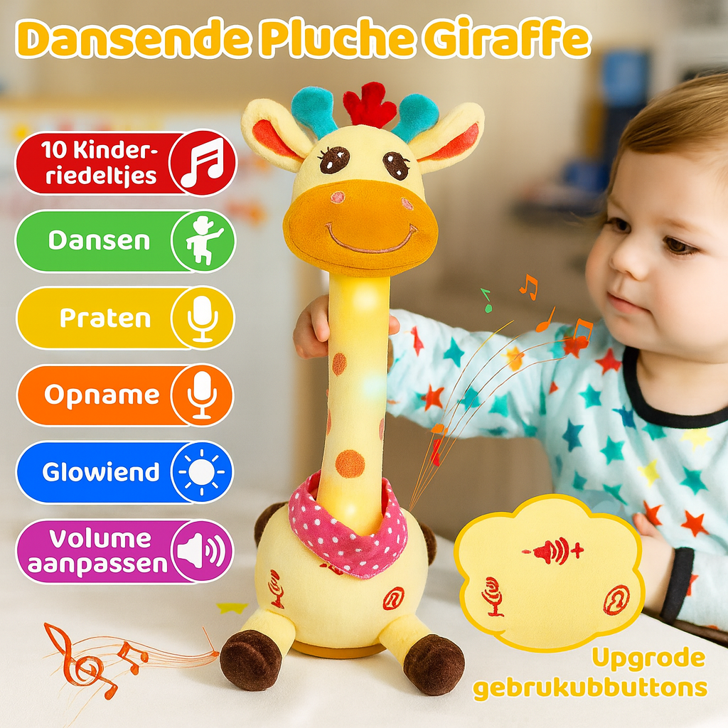 Interactive Plush Giraffe Toy Music Dancing Toddlers
