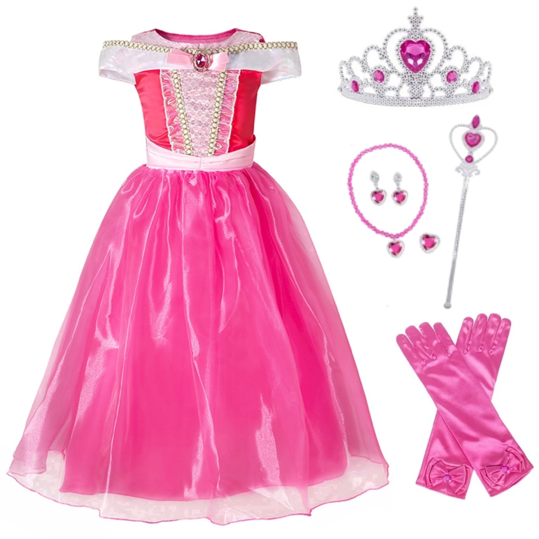 Fato de Halloween Princesa Menina Rosa Completo Carnaval