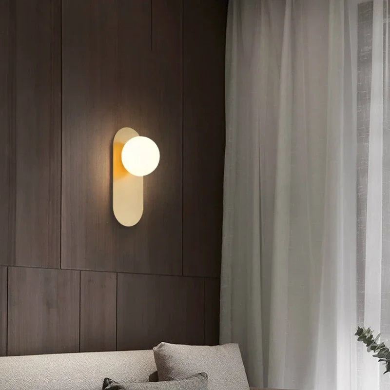 GlowSphere - Modern LED Wall Lamp with Glass Globe for Living Room and Hallway