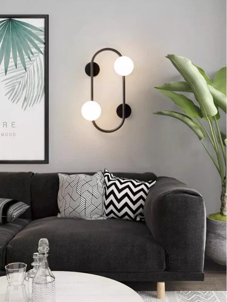 LuminoSphere - Candeeiro de Parede Moderno em Latão com Esferas de Vidro