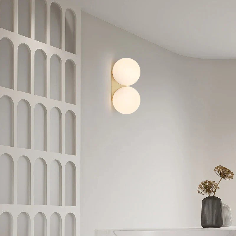 Wall Lights Modern Gold Glass Double Sconce
