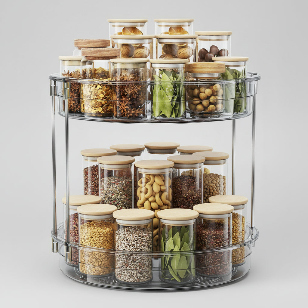 Kitchen Organizer Compact Rotating Stand Bathroom