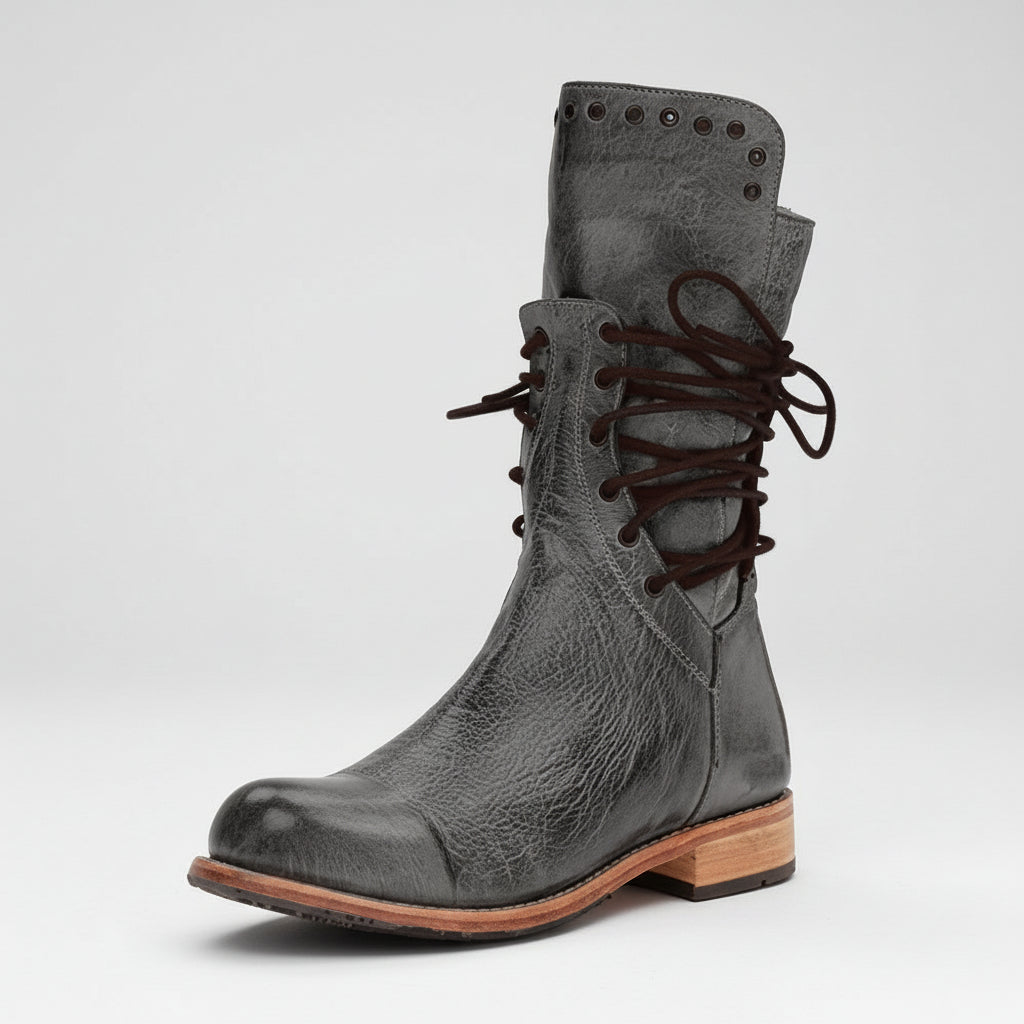 Vintage Ankle Boots Women Stylish Brown Boots