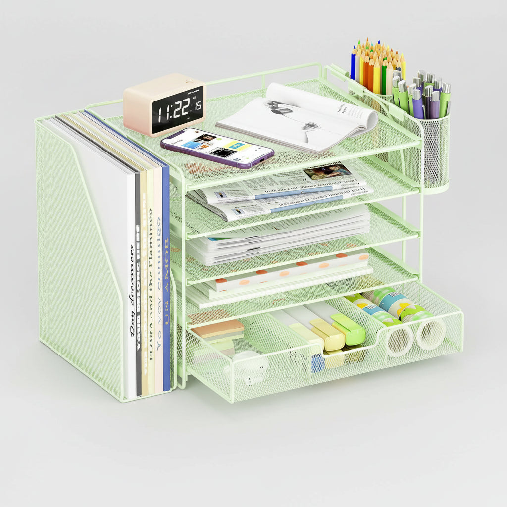Desk Organizer Adjustable Drawer Vertical File Holder Office Storage