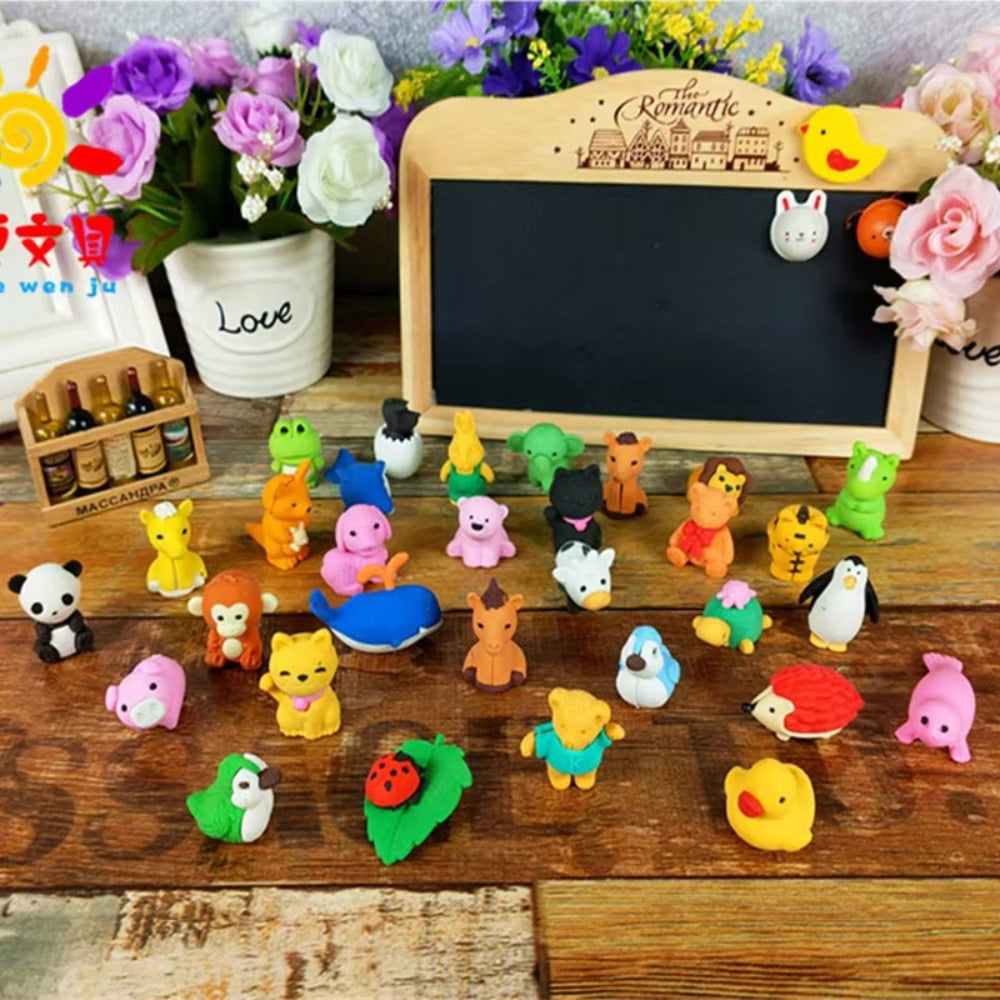 Set di giocattoli in gomma con figure di animali per bambini, regalo da distribuire a scuola