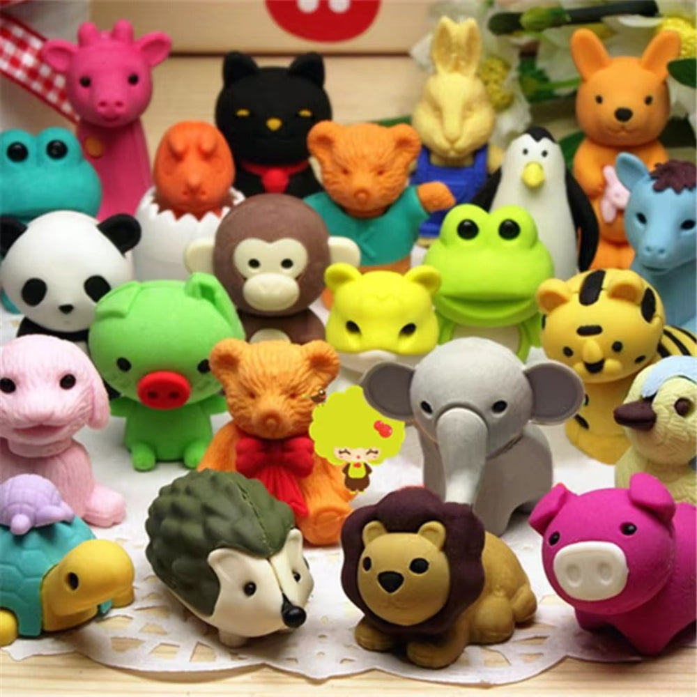 Set di giocattoli in gomma con figure di animali per bambini, regalo da distribuire a scuola