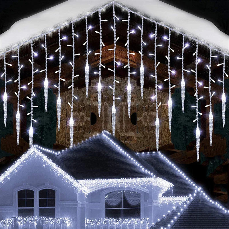 CrystalGlow - Cortina de Iluminação LED para Exterior