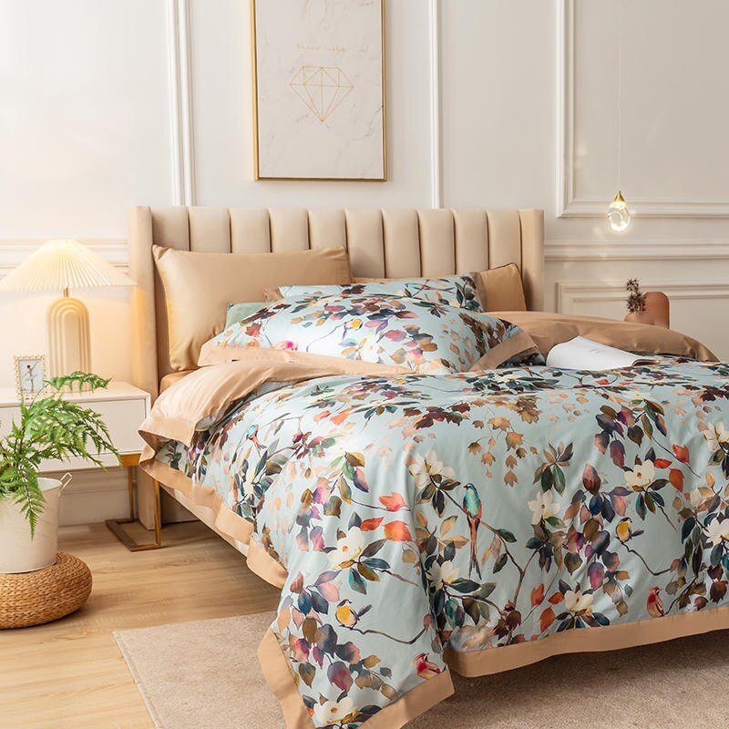Set Copripiumino Watercolor Bloom - Cotone Egiziano