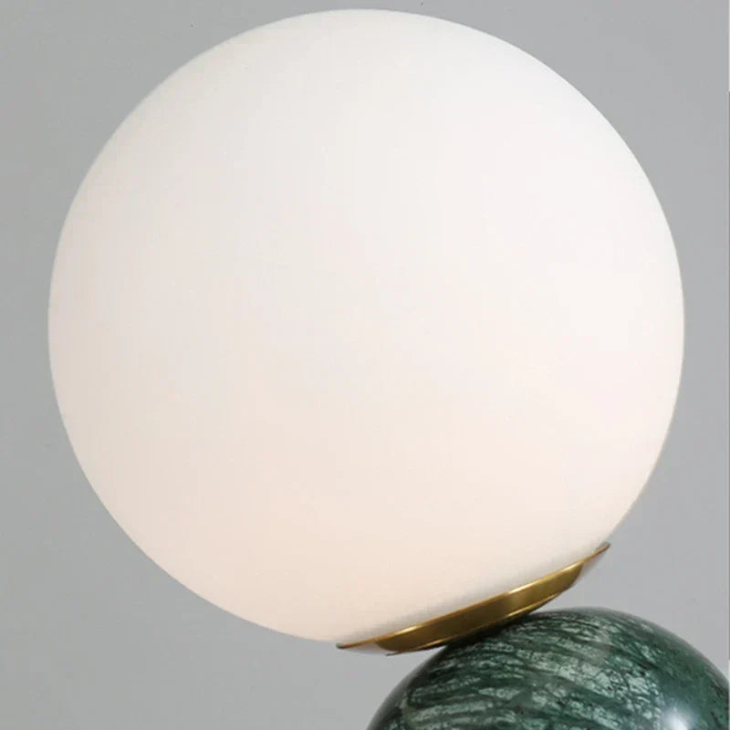 MarbleLume - Modern Marble Table Lamp with Round Glass Shade | Stylish Lighting