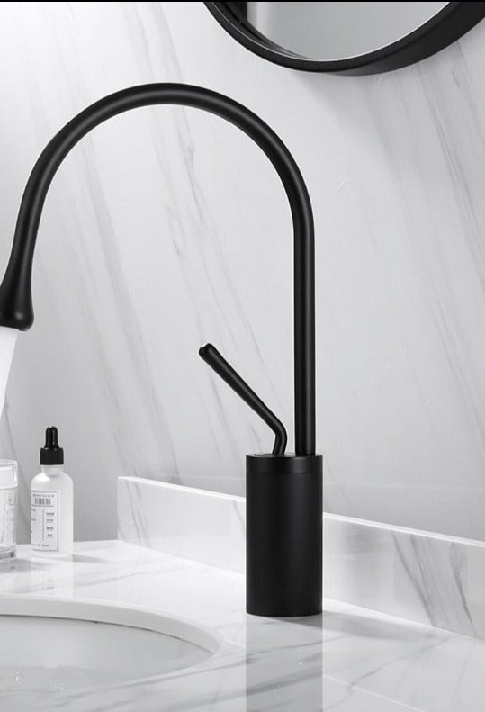 Grifo de lavabo estilo Druppels para baño, giratorio, grifo de cascada