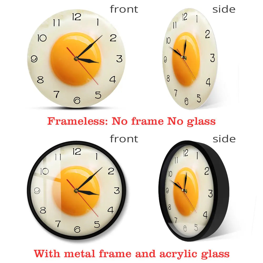 SunnySide - Fried Egg Kitchen Wall Clock 3D Design