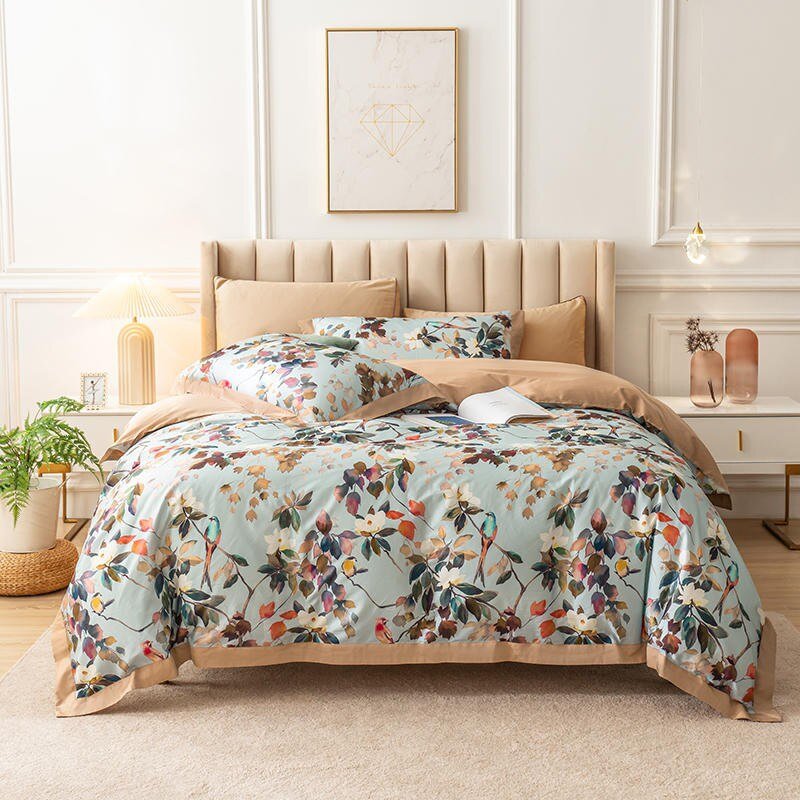 Set Copripiumino Watercolor Bloom - Cotone Egiziano