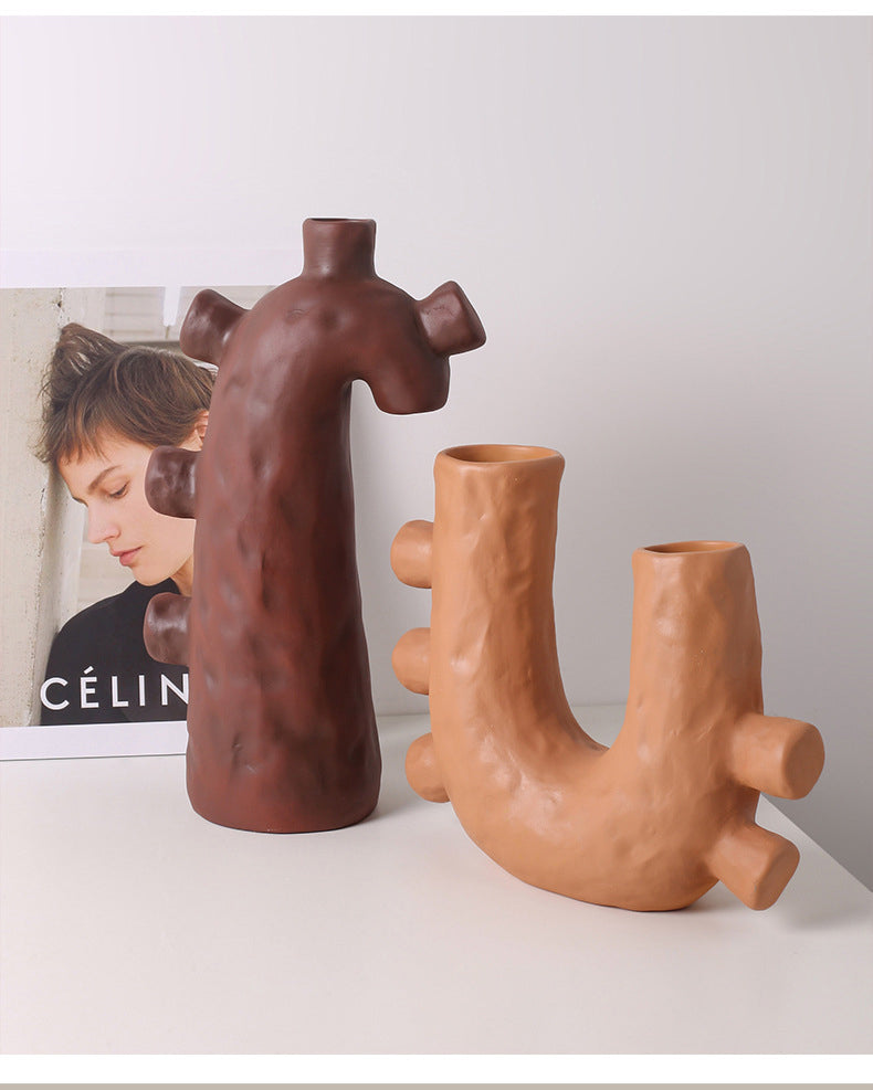Vaso Scultoreo Ceramico Moderno