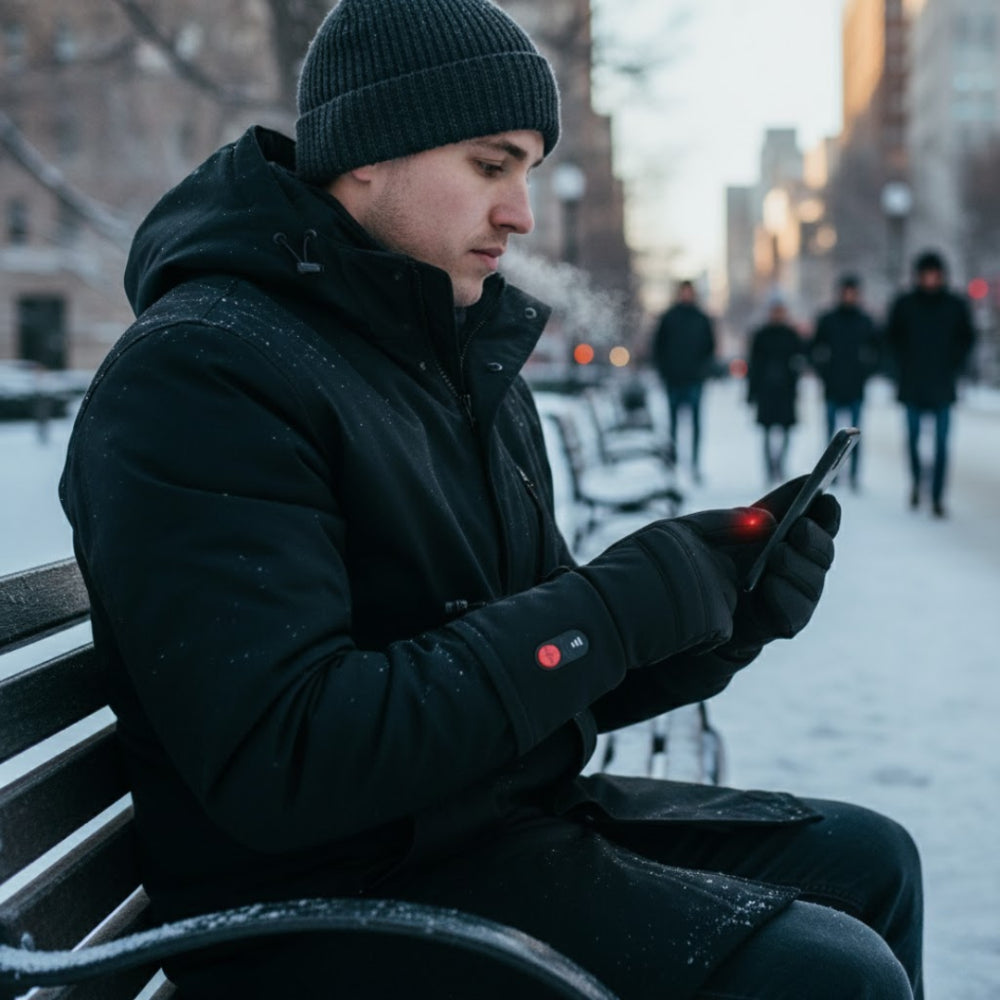 Guanti Riscaldati USB Inverno Touchscreen Antivento Ciclismo