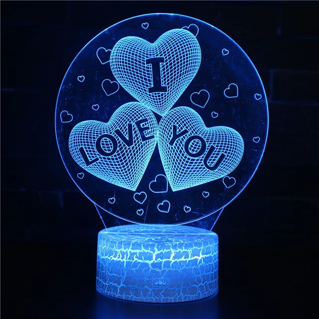 LoveGlow - Lampada Notturna a Forma di Cuore LED Romantica con Cambio Colore e Telecomando